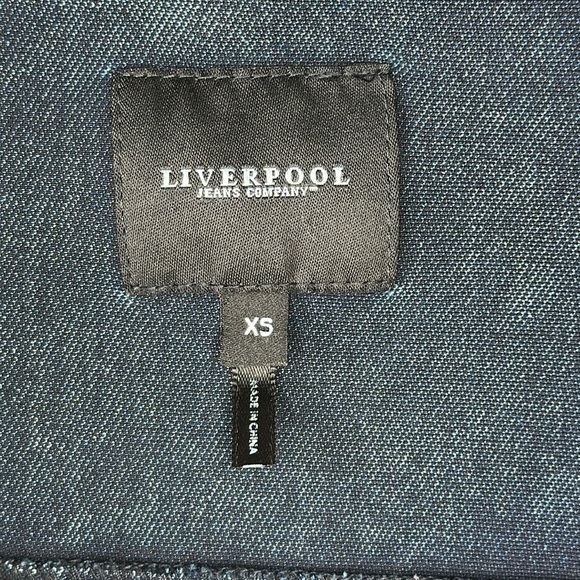 Liverpool Jean Company Acid Wash Zip Front Moto Stretch Jean Jacket Size XS - Picture 8 of 13